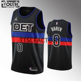 Dres Detroit Pistons Jalen Duren 0 Jordan 2022-23 Statement Edition Crno Swingman - Dječji